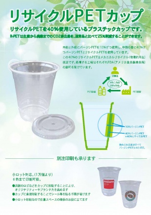 まとめ）TANOSEE リサイクルPETカップ（広口）510ml（17オンス）1